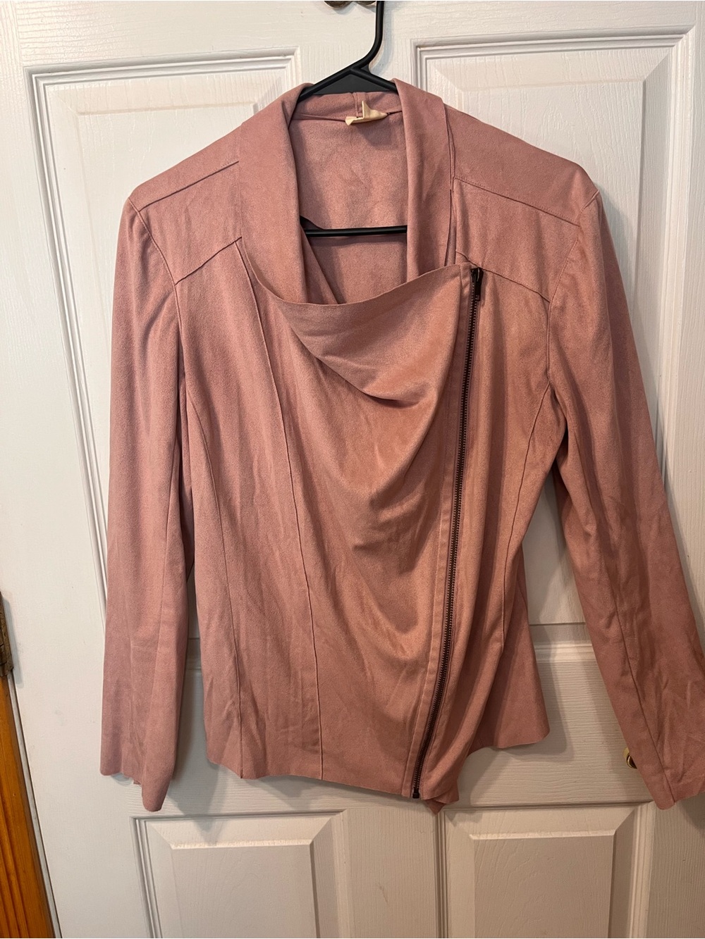 Women's Rose Asymmetrical Zip Faux Leather Jacket